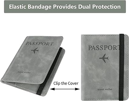 Premium RFID Blocking Passport Holder - Soft PU Leather Travel Wallet & Document Organizer - Multi-Functional Passport Cover with SIM Pin