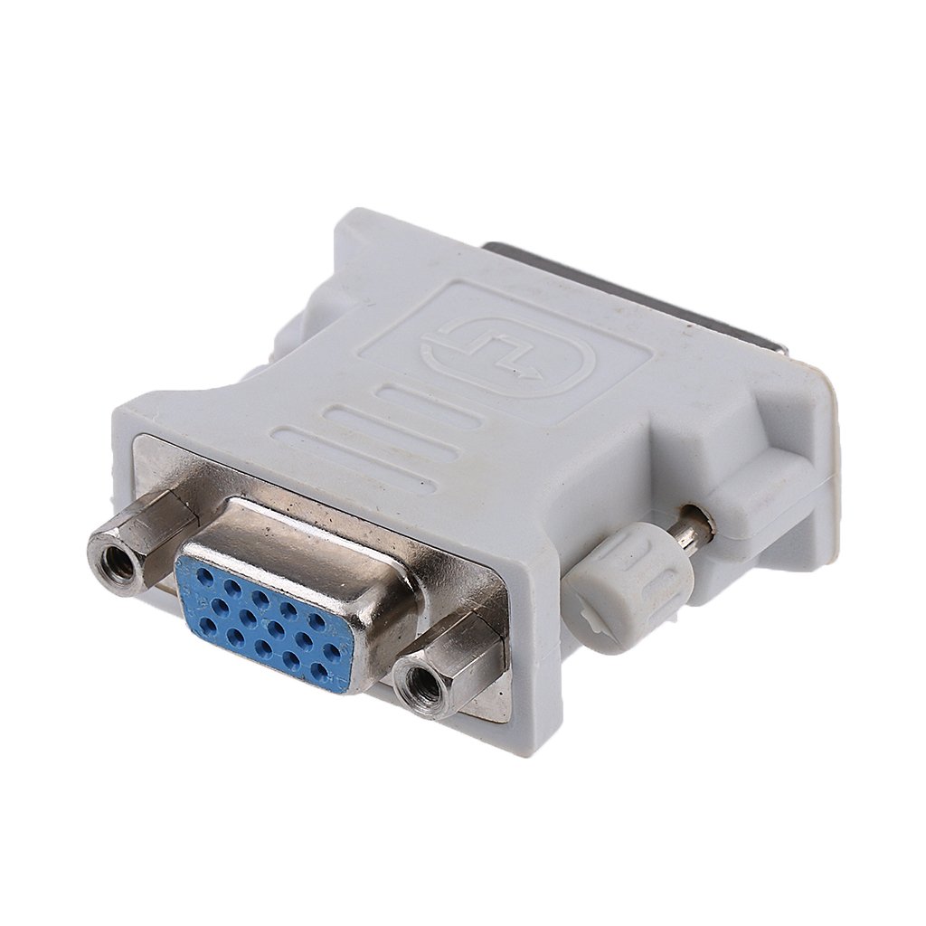 DVI to VGA Adapter Connector - Plug and Play, Dual Display Support, Black