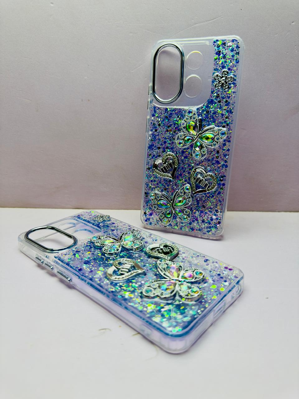 Custodia Per Infinix Smart 7 Con Vetro Sfumato Stellato - Cover Morbida TPU E Vetro Temperato