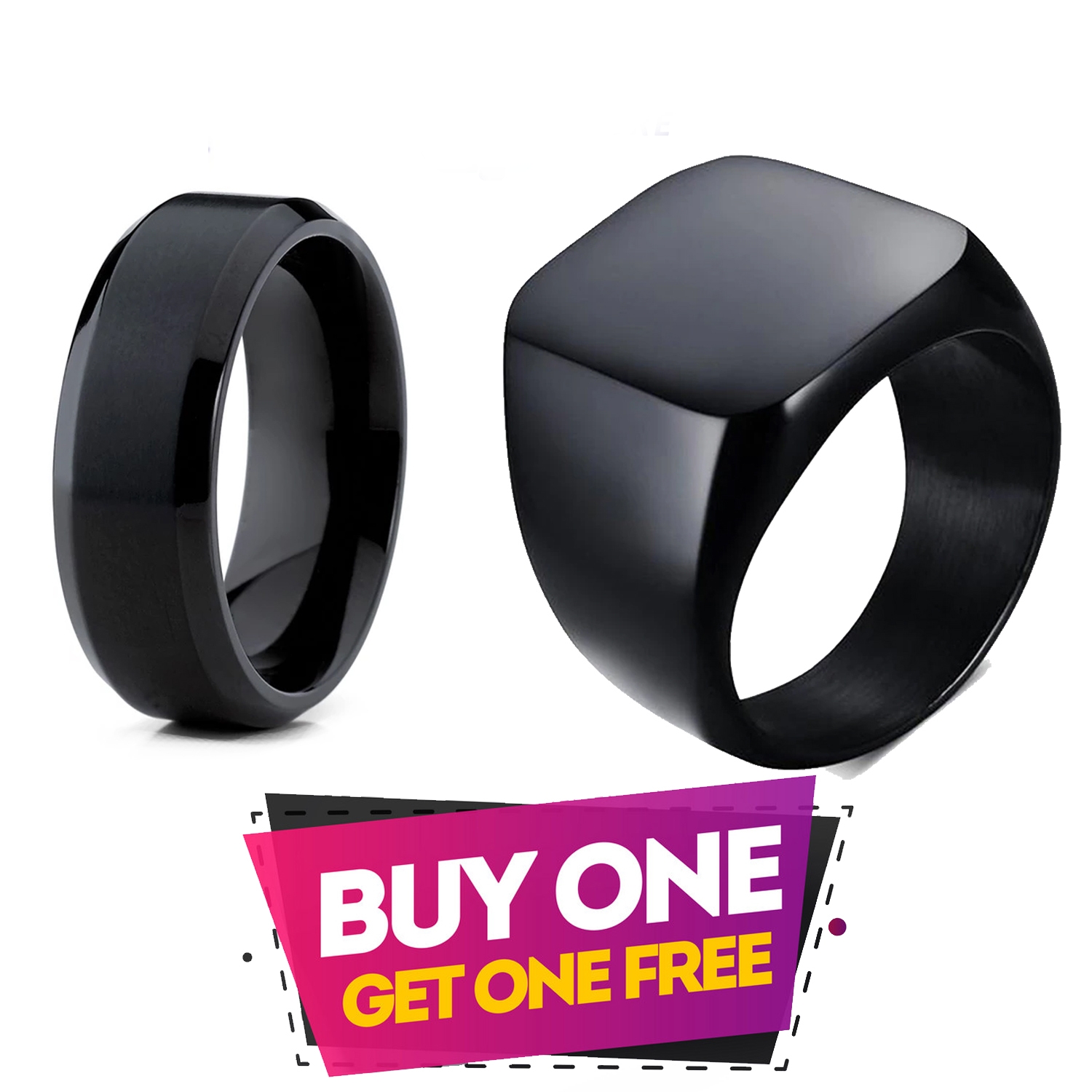 Black Punk Ring & Titanium Rings For Man & Woman