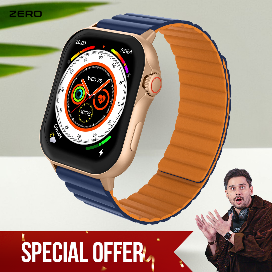 Zero® Phantom Pro Smart Watch | 2.04" AMOLED Display, Bluetooth 5.3, Heart Rate & SpO2 Monitor, IP67 Water Resistance | Advanced Health & Fitness Tracker