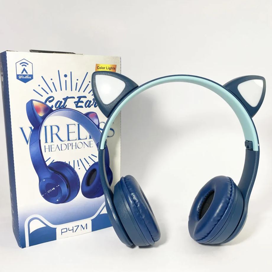 Cat Headphones for Girls  P47M Bluetooth Wireless Headphone for Mobile PC & Laptop
