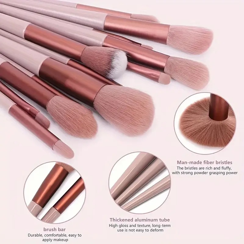 13 Pcs Makeup Brush Set Soft hair Loose Powder Eyeshadow Concealer Contour Eyeliner brush Foundation Beauty Cosmetic tools