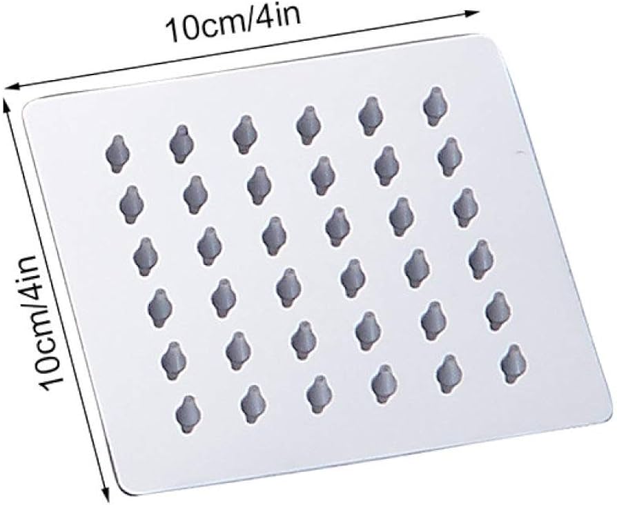 White rainfall Head shower steel 4" Inch square Shape High Pressure