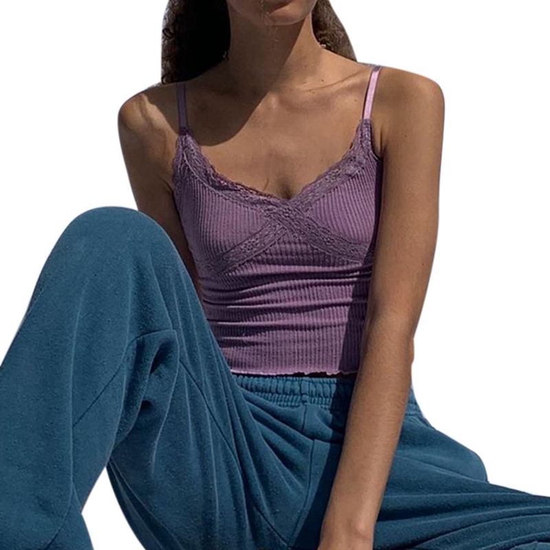 purple spaghetti strap top