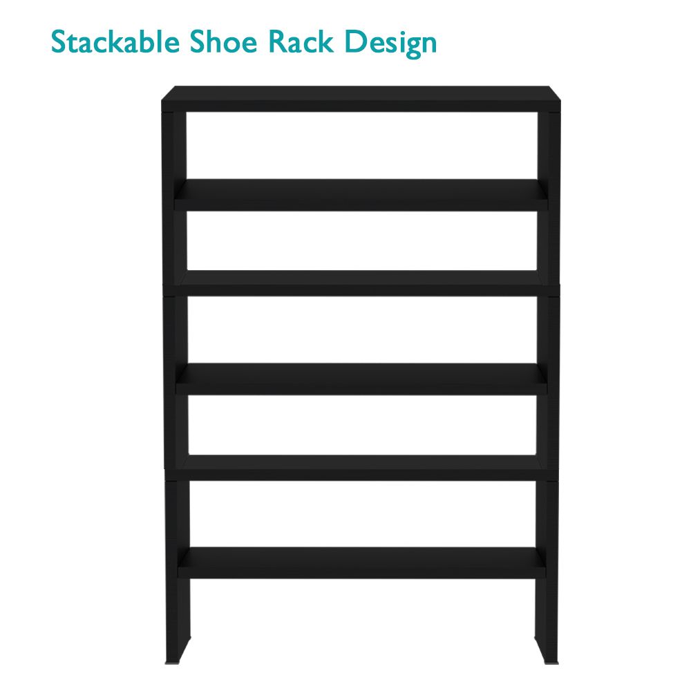 Engineered Wood Open Shoe Rack with 2 Shelves Storage for Living Room Home Office Wood Multipurpose Shoe Organizer Chappal Stand Furniture
