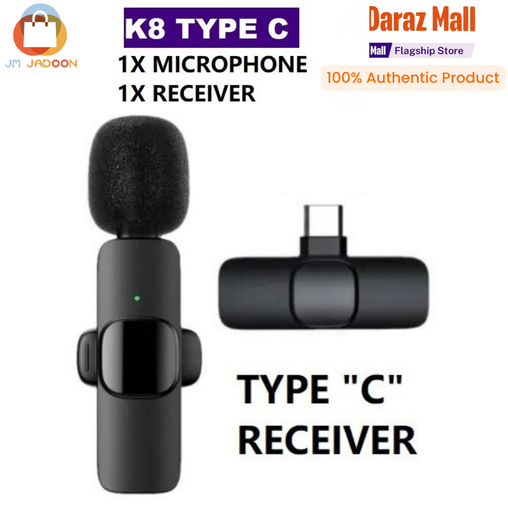 Wireless Mic K8/K9 for Type C/IOS/Android Micro USB Single Mic Double Mic Live Broadcast Mic Lavalier Mic Gaming Microphone Podcast Mic Vlogging Mic Videography Mic Tiktok Mic Travel Mic Interview Mic