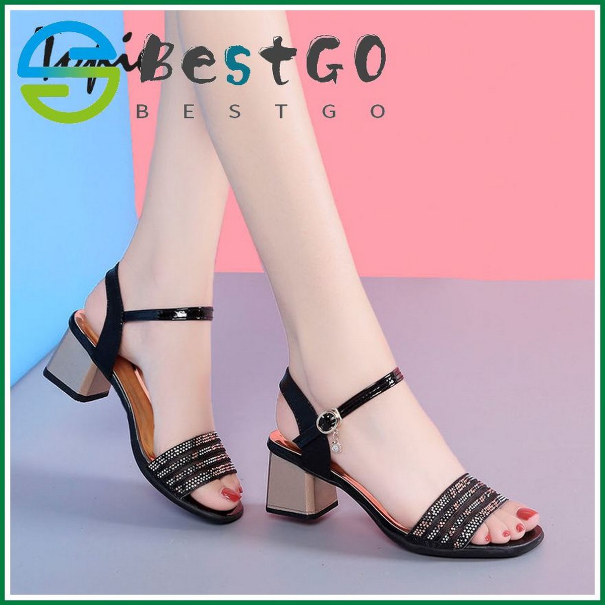 BestGO】sandals women high heels shoes 