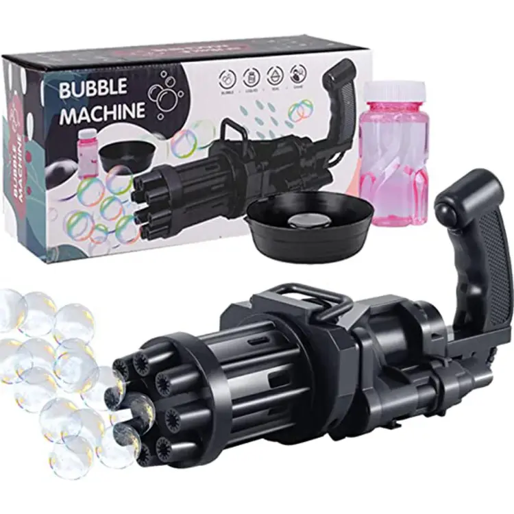 Bubble Blaster 8-Hole Automatic Electric Bubble Blower Machine Gun Toy for  Toddler Kids with 1 Solution – Suxus Shopee