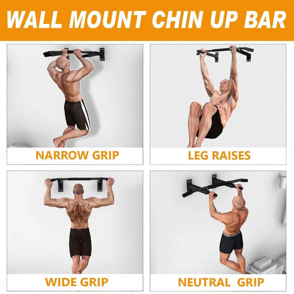 Wall Ultimate Body Press Chin Up Bar with 3 Grips - Image 1