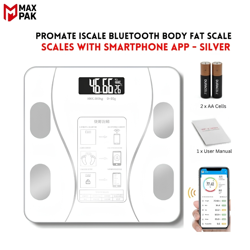 Upto 180kg Bluetooth Weight Machine With App - Smart Digital Body Weight Scale With Bluetooth Weighing Scale App & LED Digital Display - Accurate Body Fat & BMI Measurement Through App - Weighing Machine & Weighing Scale For Household Use