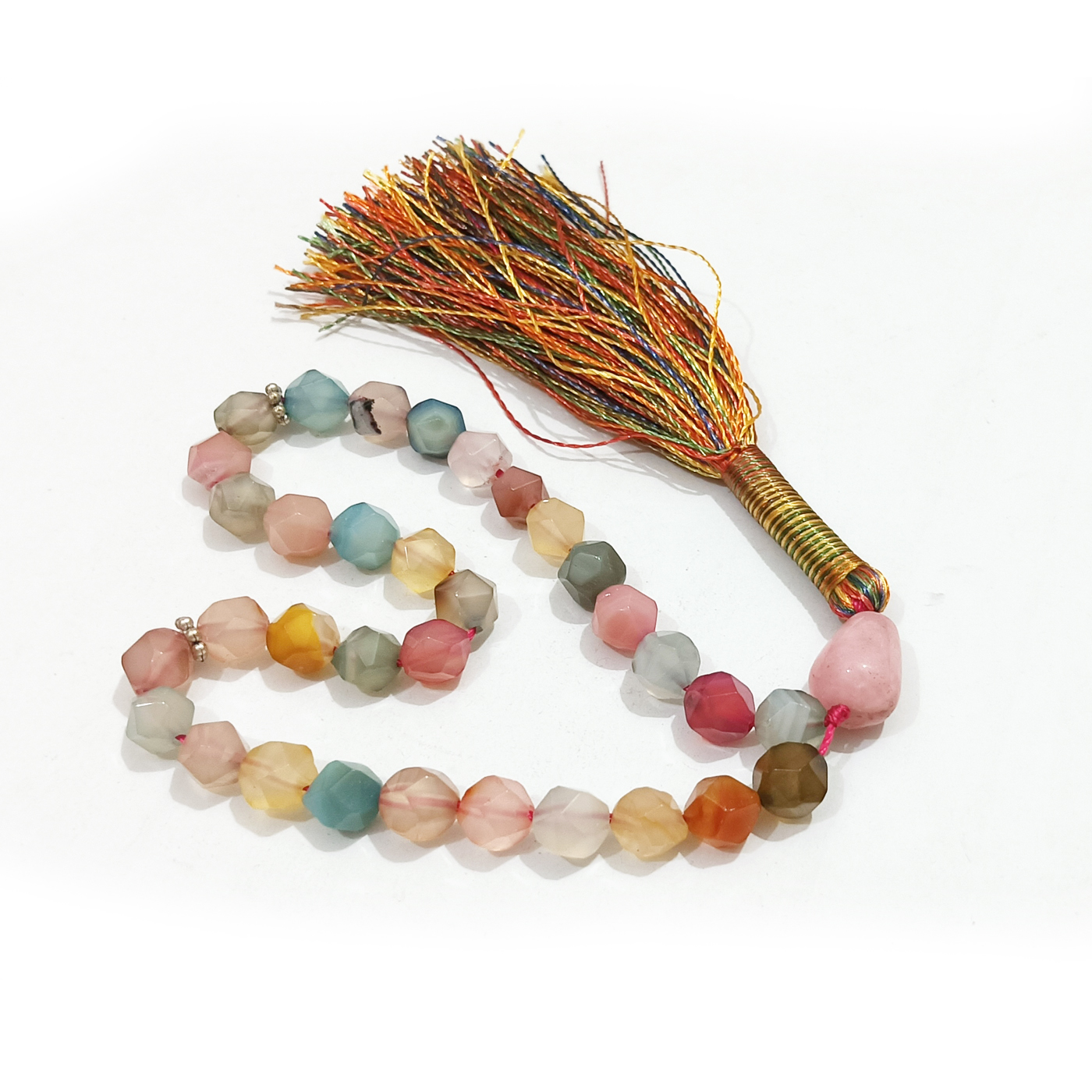 ORIGINAL Mix Color Multi and Purple Natural stone Aqeeq Tasbeeh 33 Beads With Box (size 8MM) -  Multi Color Tasbi e Bibi Umm ul Baneen (Agates)