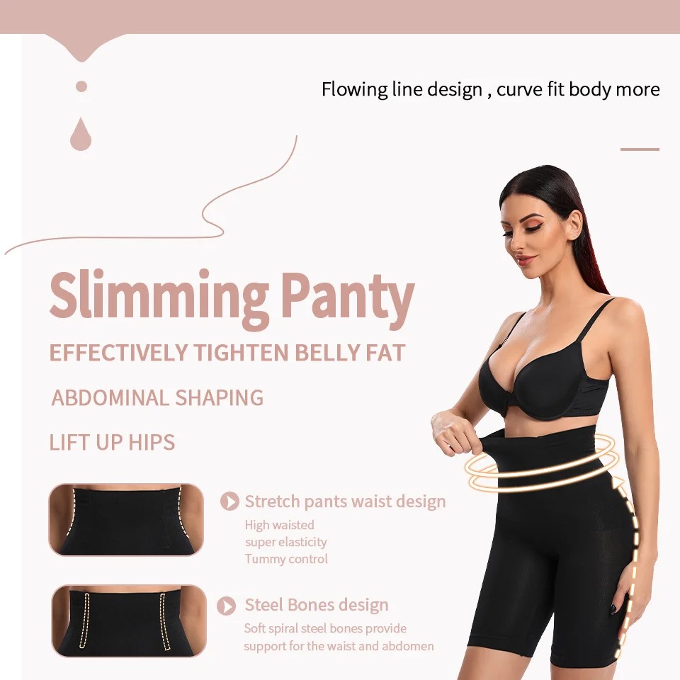 Lower Body Shaper for Women – High Waist Tummy Control Slimming Shapewear | Seamless Hip & Thigh Shaper | Half Body Compression Shorts for Slim Look