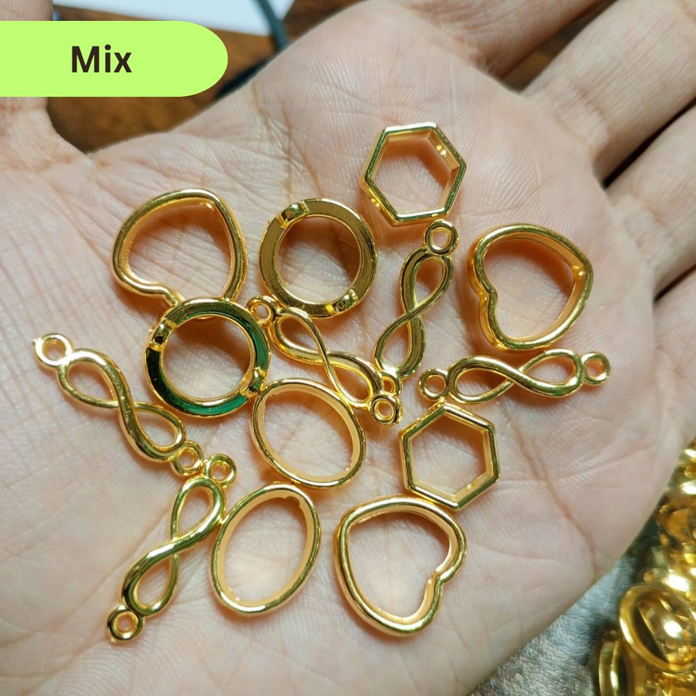 50 Pcs Hollow Spacer Beads Shape Plastic Charms For Bracelet Making Jewlery Making DIY Kids Jewlery Making Charms Beads Hollow Ring Spacer Plastic Beads For Jewelery Making Jewellery Making Beads Golden By SAMS Arts online in pakistan wholesale Price