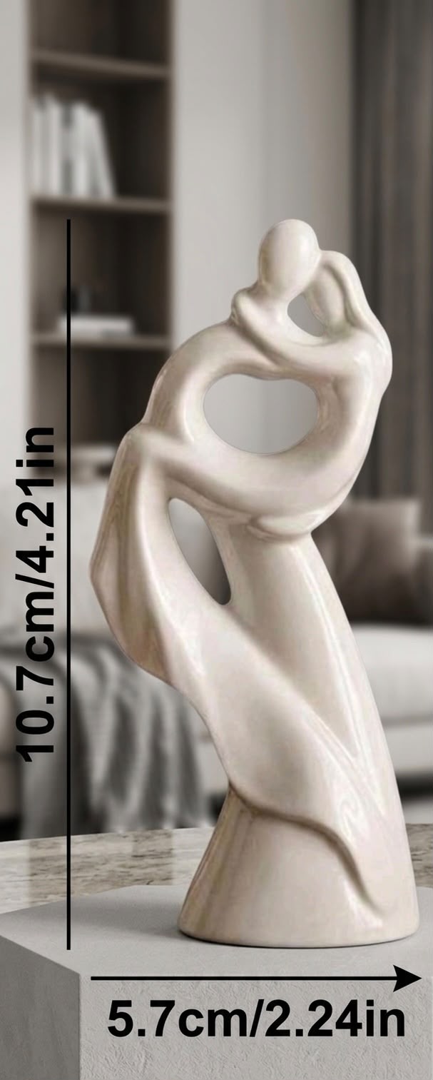 Small Abstract Couple Embracing Sculpture | Concrete Home Decor |