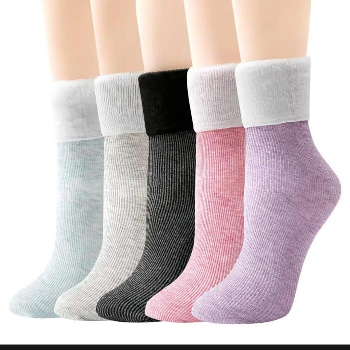 Women Winter Woolen Thermal Socks - Thick, Soft, Adjustable Size M-XL