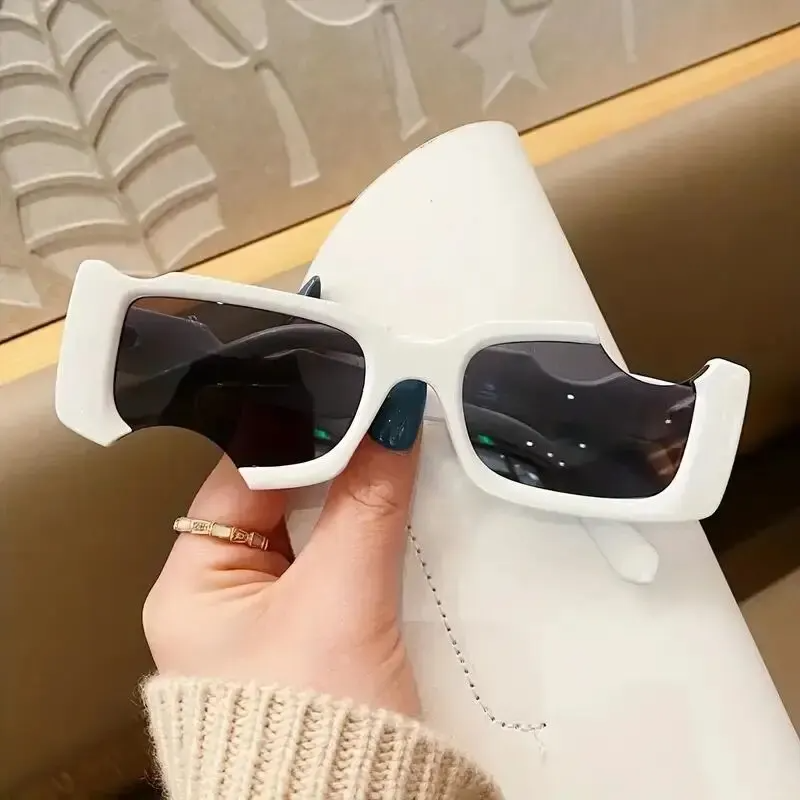 Concave style Irregular Semi-rimless Sunglasses Women's Shades Glasses Fashionable Sunscreen Holiday Accessories Glasses