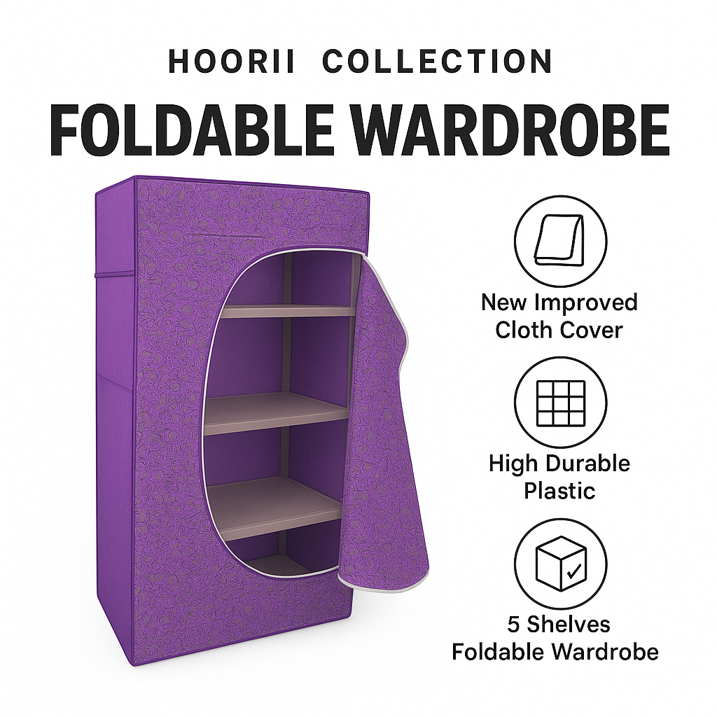 Large 5 Shelves Folding Wardrobe Mama Love For Kids HC-F046