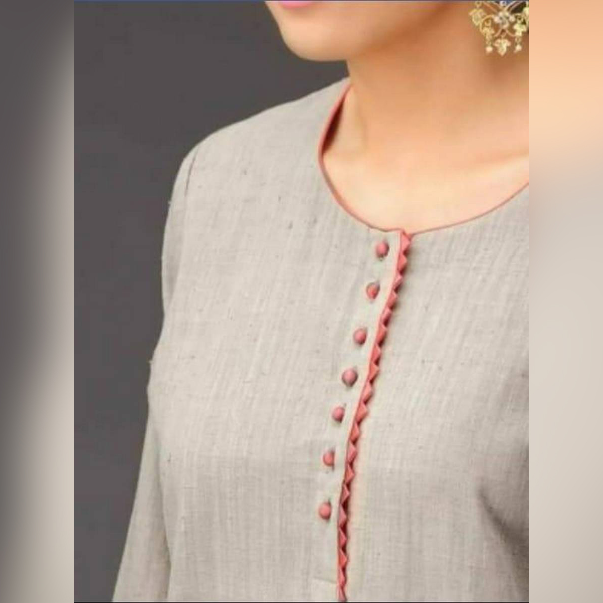 Plain shirt with neck design Bareeza 