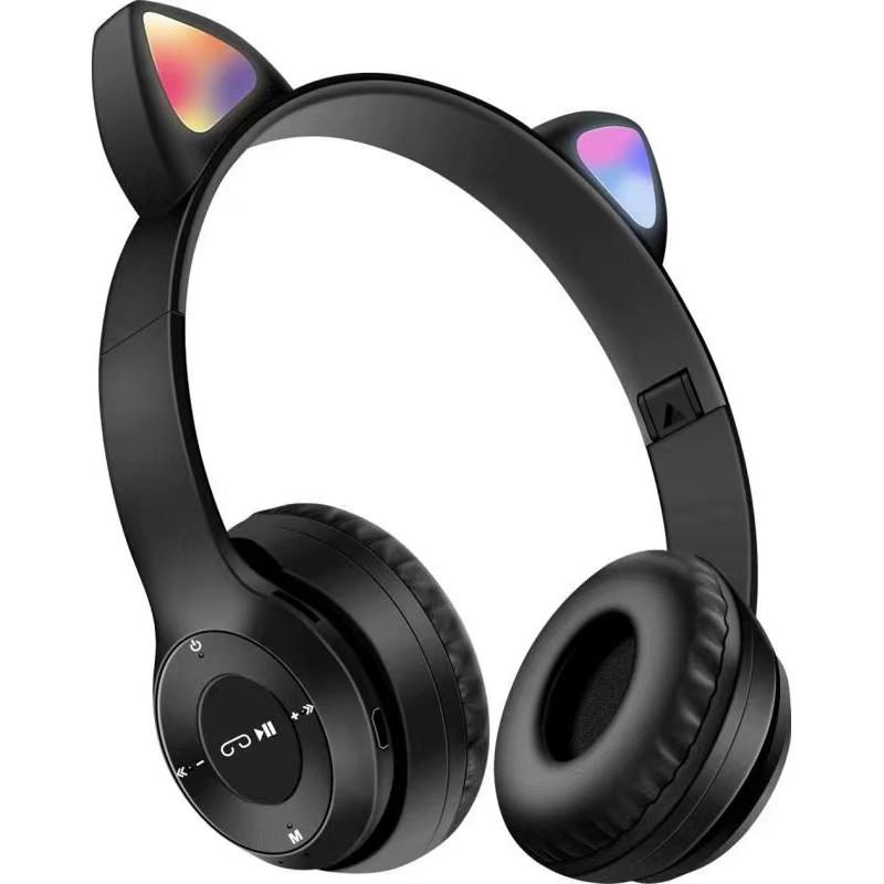 Cat Headphone Wireless Bluetooth Headphone Headset Cat Ear LED Light Up Wireless Headphones for