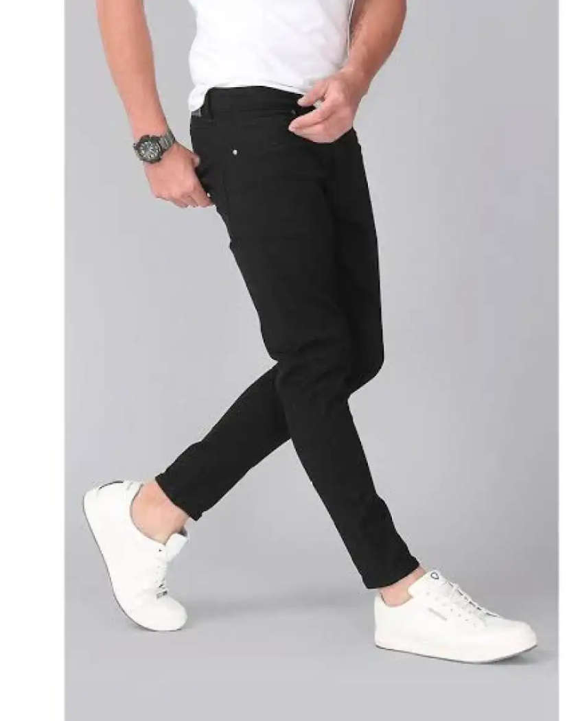 Jet Black Jeans for Men and Boys, Made with Fully Stretchable Imported Stuff - Stylish and Comfortable