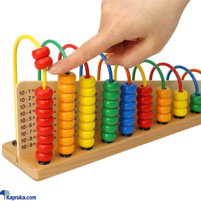 Wooden Abacus Counting Frame – Classic Math Learning Toy for Kids, Children & Toddlers – Educational Calculation Shelf with Colorful Beads – Montessori Counting Tool (10 Rows)