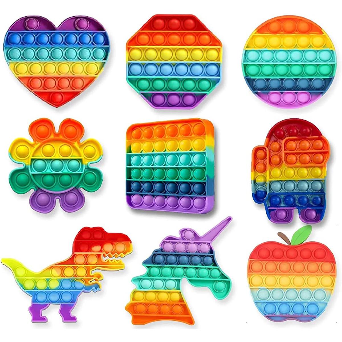 Pop It Fidget Toys, Pop Its Fidgets Stocking Stuffers for Kids, Fidget Toy Pack Figit Sensory Toys Popit Popits Christmas Kids Stocking Stuffers Ideas Teens Adults Gifts Girls Boys Toddler
