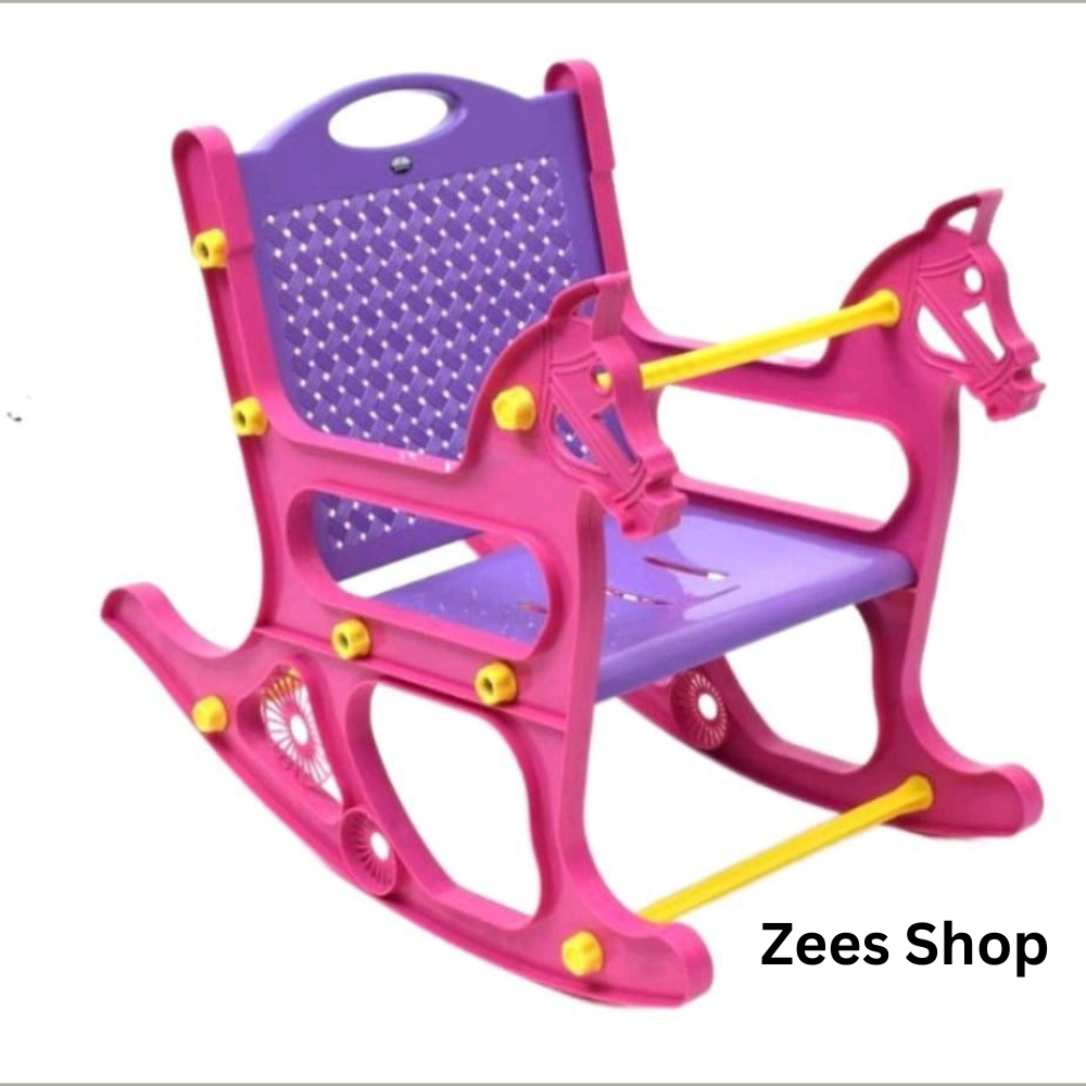 Rocking Horse Design Chair For Kids with Safety Rod Pure Plastic