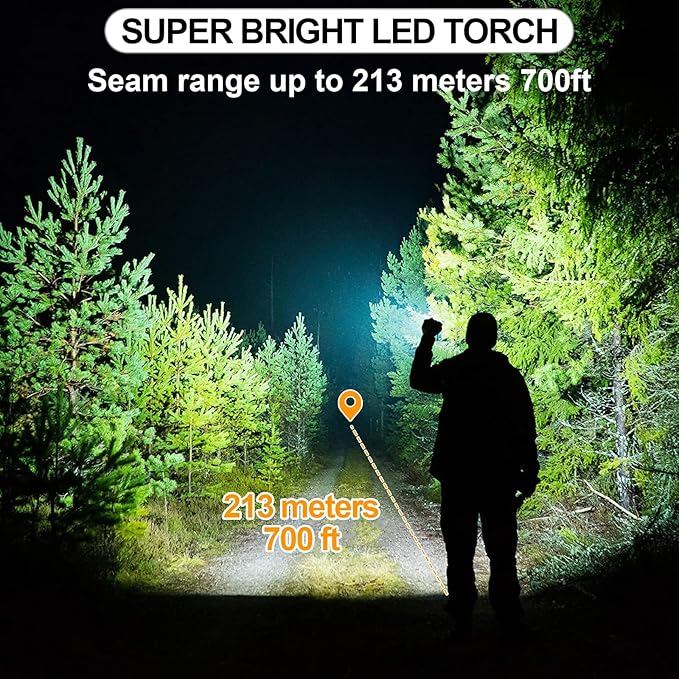 Multifunction 8 in 1 Portable LED Flashlight Rechargeable LED Torch &  Emergency Tool With Window Breaker Hammer | Flashlight Household Rechargeable Ultra Strong Outdoor Bright LED Flashlight