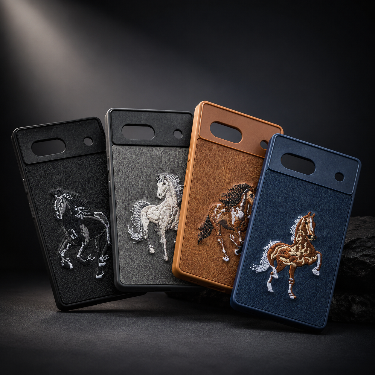 Google Pixel 7A Mobile Cover POLO Embroidered Back Cover Premium Leather Finish Phone Case Luxury Horse Logo Faux Leather Cover Designer Back Case Shockproof Anti Scratch Durable Protective Cover for Google Pixel 7A