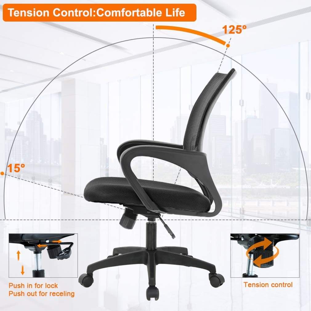 Office Chair Ergonomic Desk Chair Mesh Computer Chair Lumbar Support