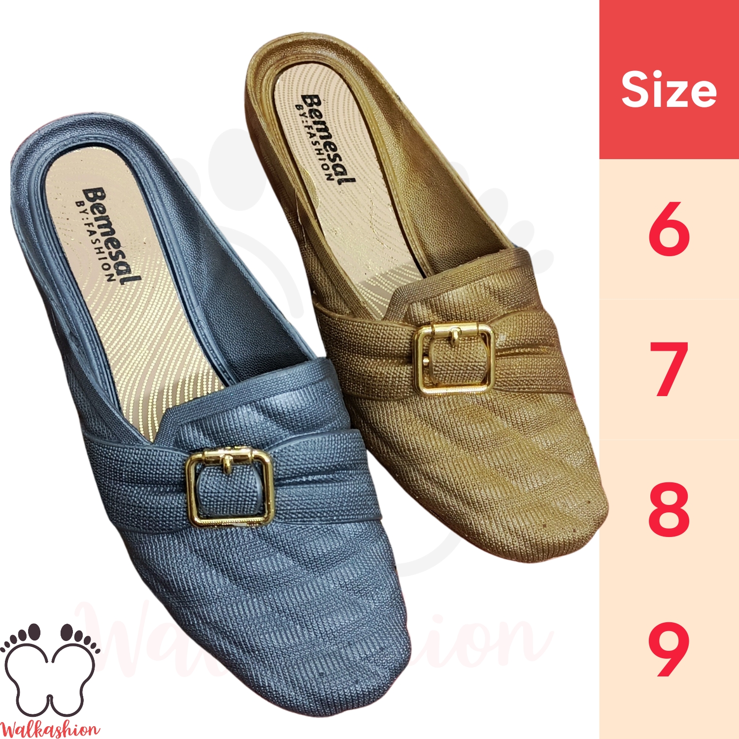Plastic Mules, House Slippers for Ladies. Rain Slippers for Ladies and Girls. Non Slippery Flat sole. Light weight, Soft, Durable and Comfortable. Best for all seasons. Available in Golden and Grey Colors. Available Sizes PAKISTANI 6, 7, 8 and 9.
