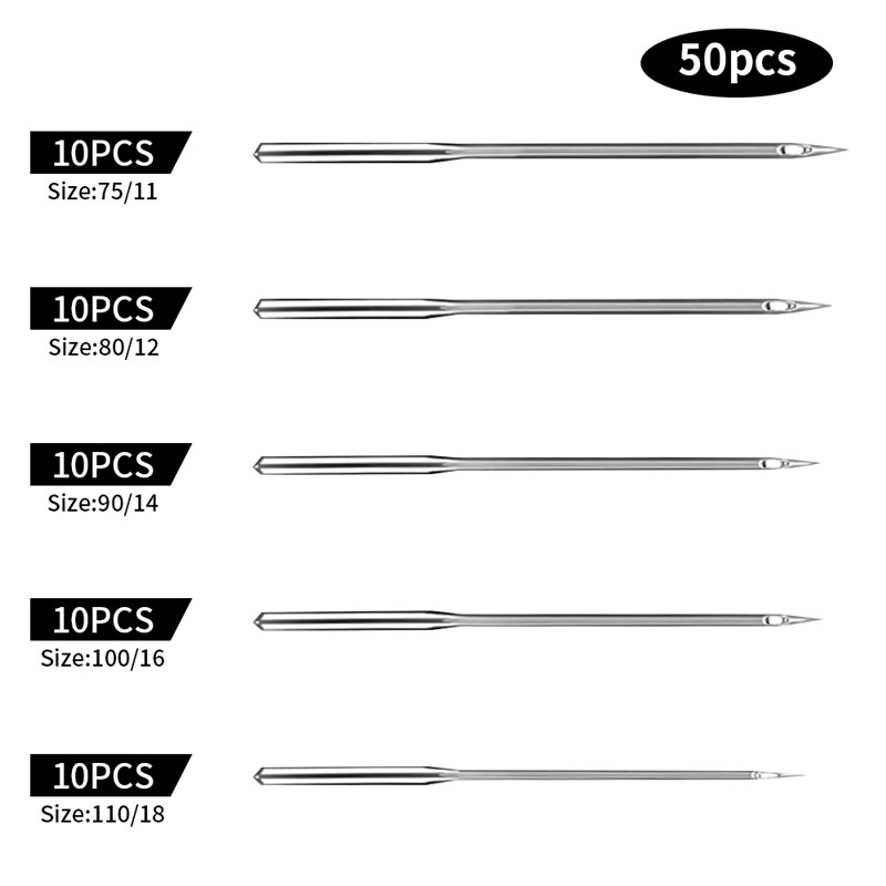 50pcs Sewing Machine Needles Universal Regular Point Needles for Singer  Brother Sizes HAX1 80/12 75/11 90/14 100/16 110/18 - AliExpress
