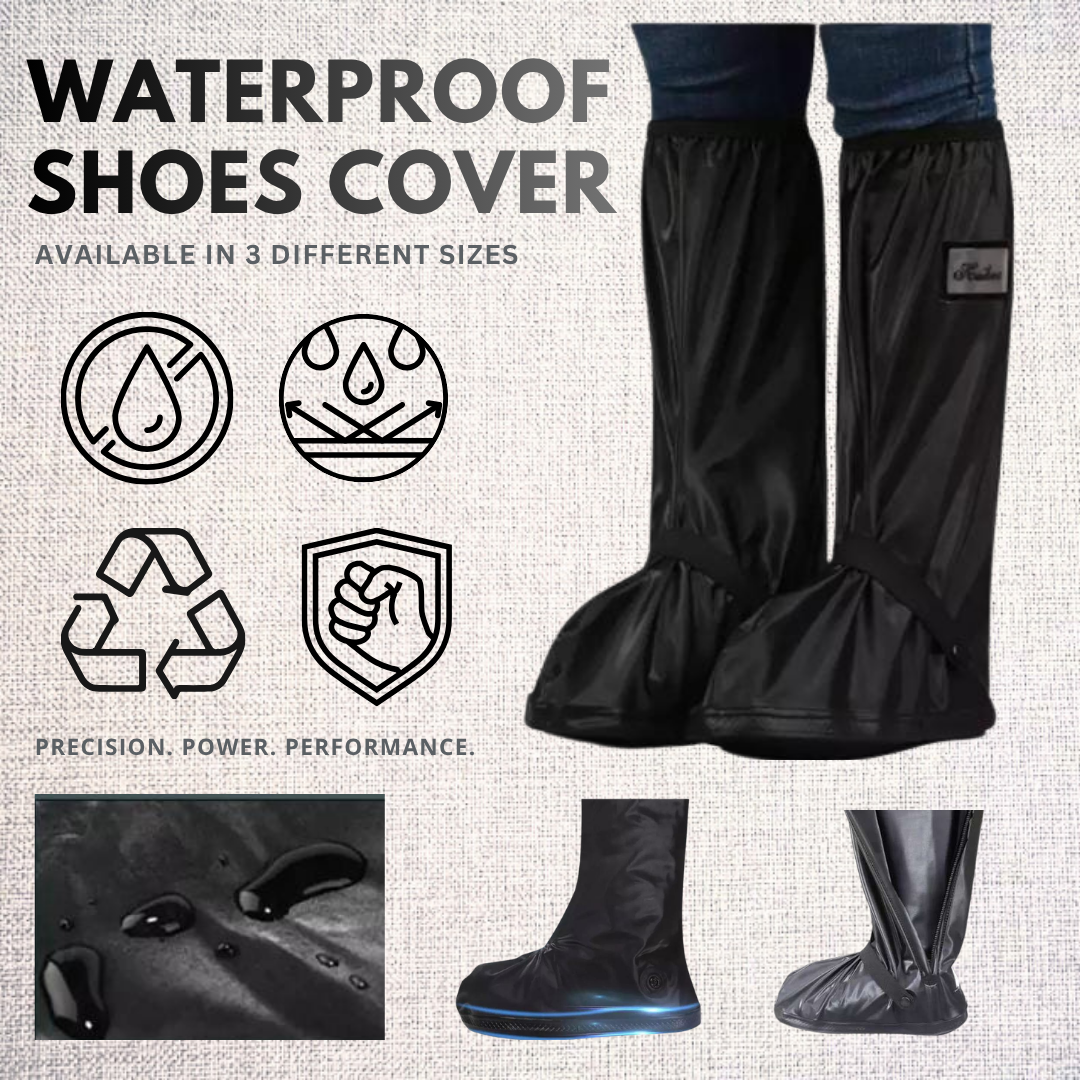 Long Shoe Covers for Rain Waterproof Dirt Protection Reusable Overshoes L XL | Non-Slip Long Rain Boot Covers for Motorcycle Biking Cycling Riding Travel Outdoor Footwear Shield for Men Women – Al Madina Store.pk