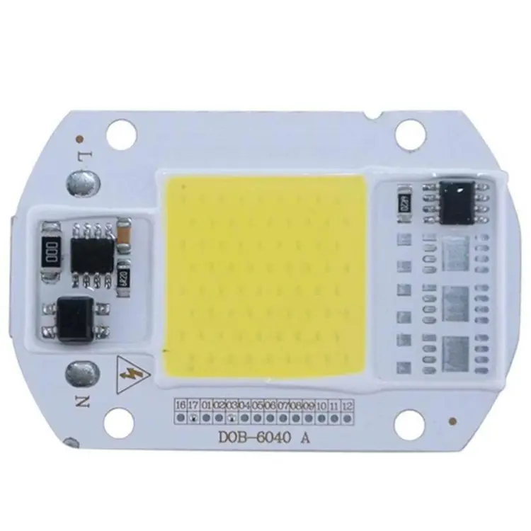 Qin-220V LED Floodlight 20W/30W/50W White/Warm Light COB Chip Integrated  Smart IC Driver Lamp Power:20W