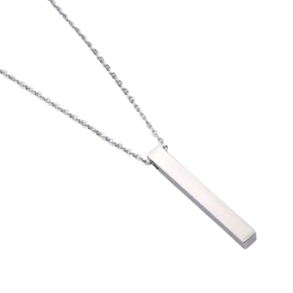 Silver 100% Pure Stainless Steel Vertical Bar Necklace/Locket/Chain for Men/Boys