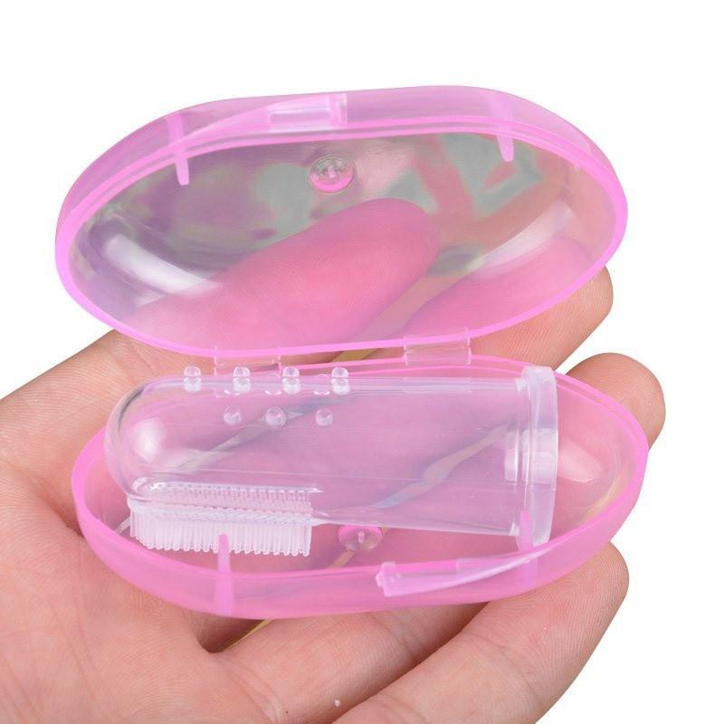 PACK OF 2 - Soft Finger Toothbrush Silicon Baby Tongue Brush Teeth Brush