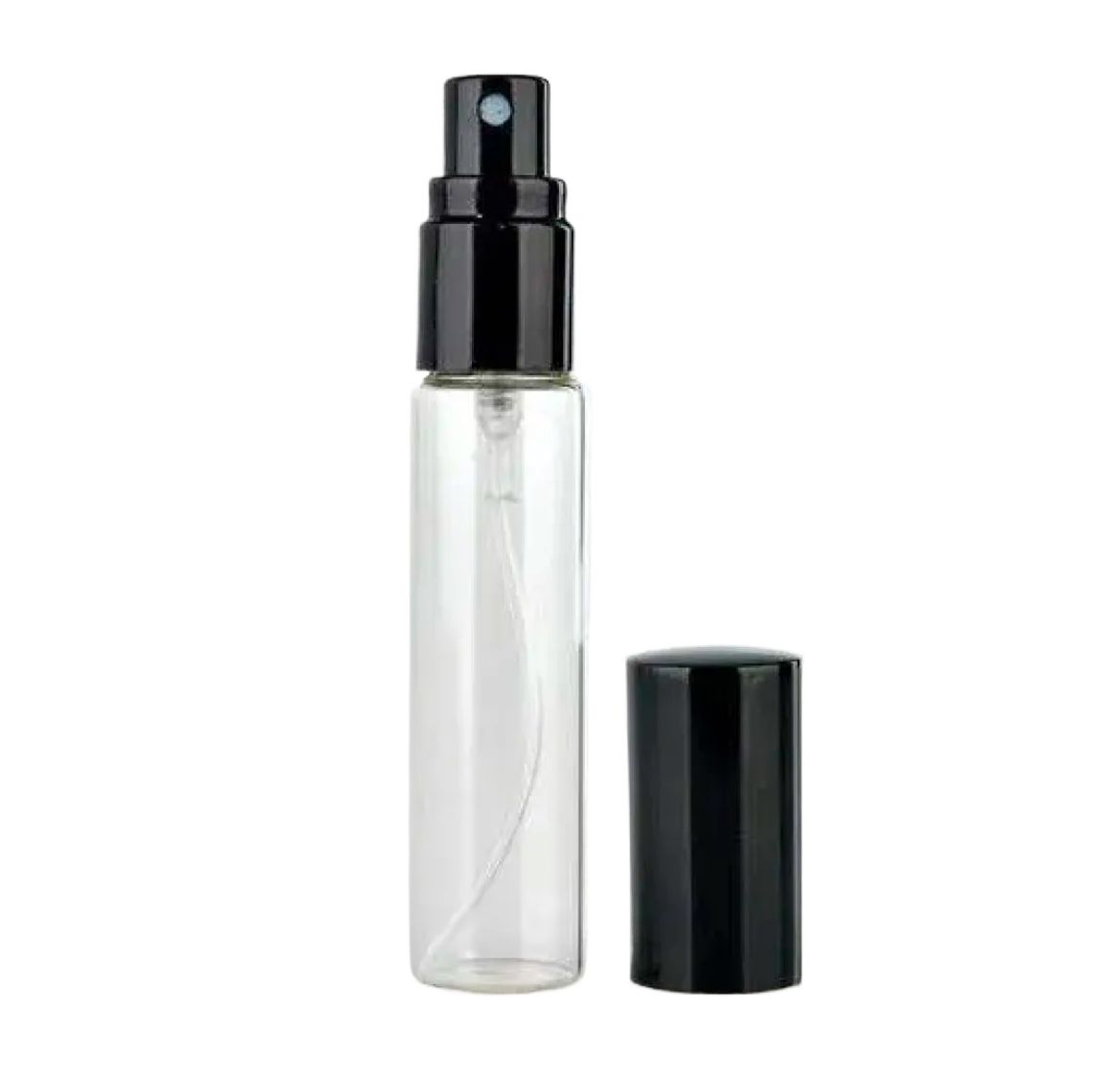 5ml Empty Perfume Tester Bottle | Refillable Mini Glass Spray Bottle | Travel Perfume Atomizer | Sample Scent Bottle Clear Glass Black Cap price in Pakistan