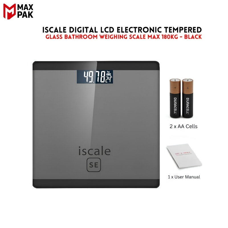 Upto 180kg iScale Weight Machine - Digital Heavy Duty Electronic Weighing Scale with Dual LED Display - Heavy Electric Weight Machine With Durable Steel Quality - For Home & Personal Use - Black/Golden/Pink/Silver