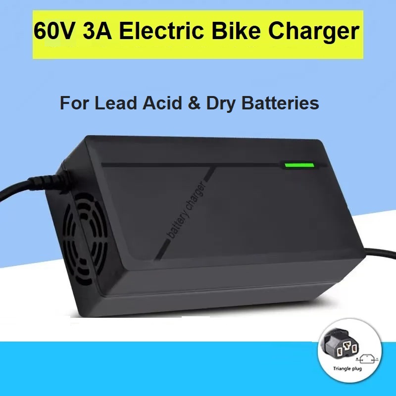 60V 3A Electric Bike Car Battery Charger for Lead Acid Dry Water Batteries Auto Truck Motorcycle Charger
