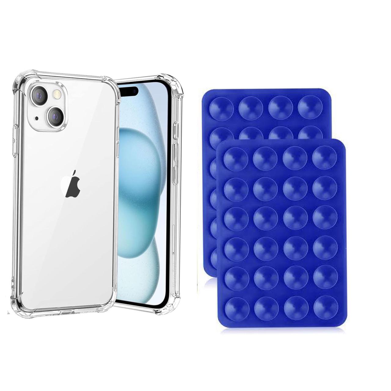 Jelly Case And Silicone Suction Pad For iP 16ProMax, 16Pro, 16, 15ProMax, 15Pro, 15, 14ProMax, 14Pro, 14, 13ProMax, 13Pro, 13, 12ProMax, 12Pro, 12, 11ProMax, 11Pro, 11, Xmax, X/XS Shock proof Jelly Case For iP And Phone Holder Premium Quailty