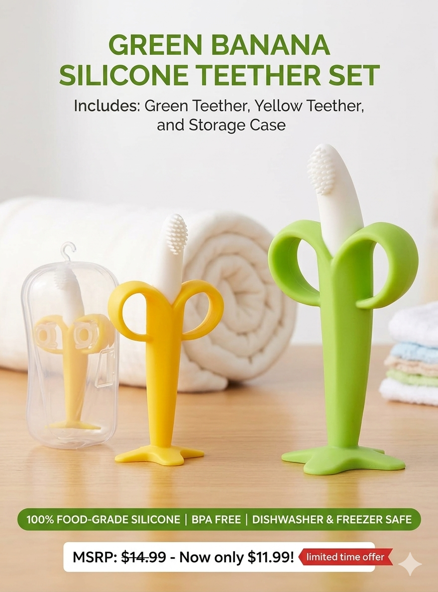 Baby  Banana Teether 100% Imported  BPA Free With Box 2 Pcs Pack