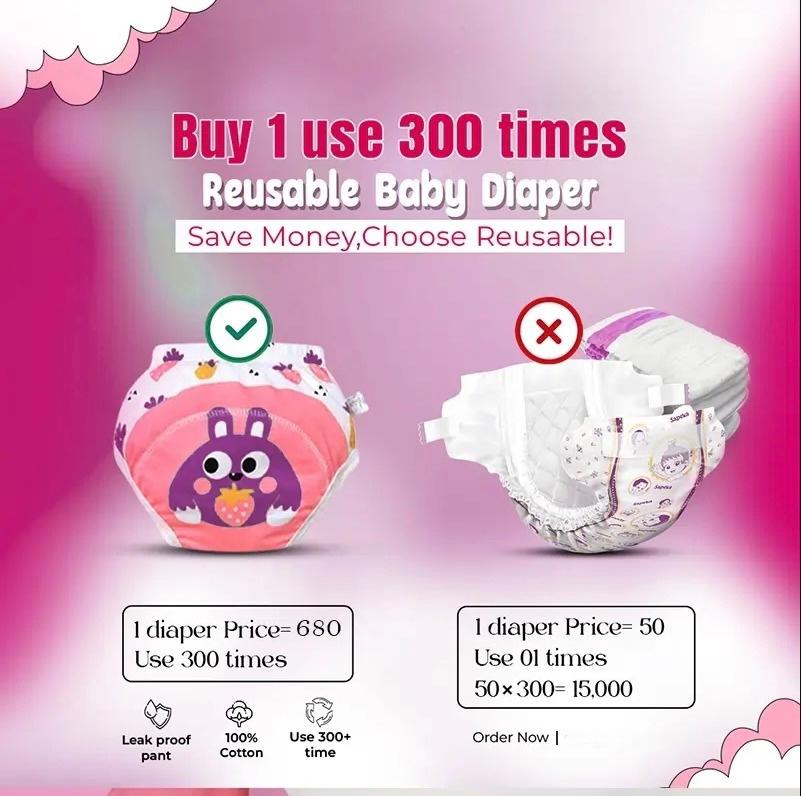 Kids Summer 1 To 3 Pcs Impoted Reusable Training Pants kids reusable baby diaper