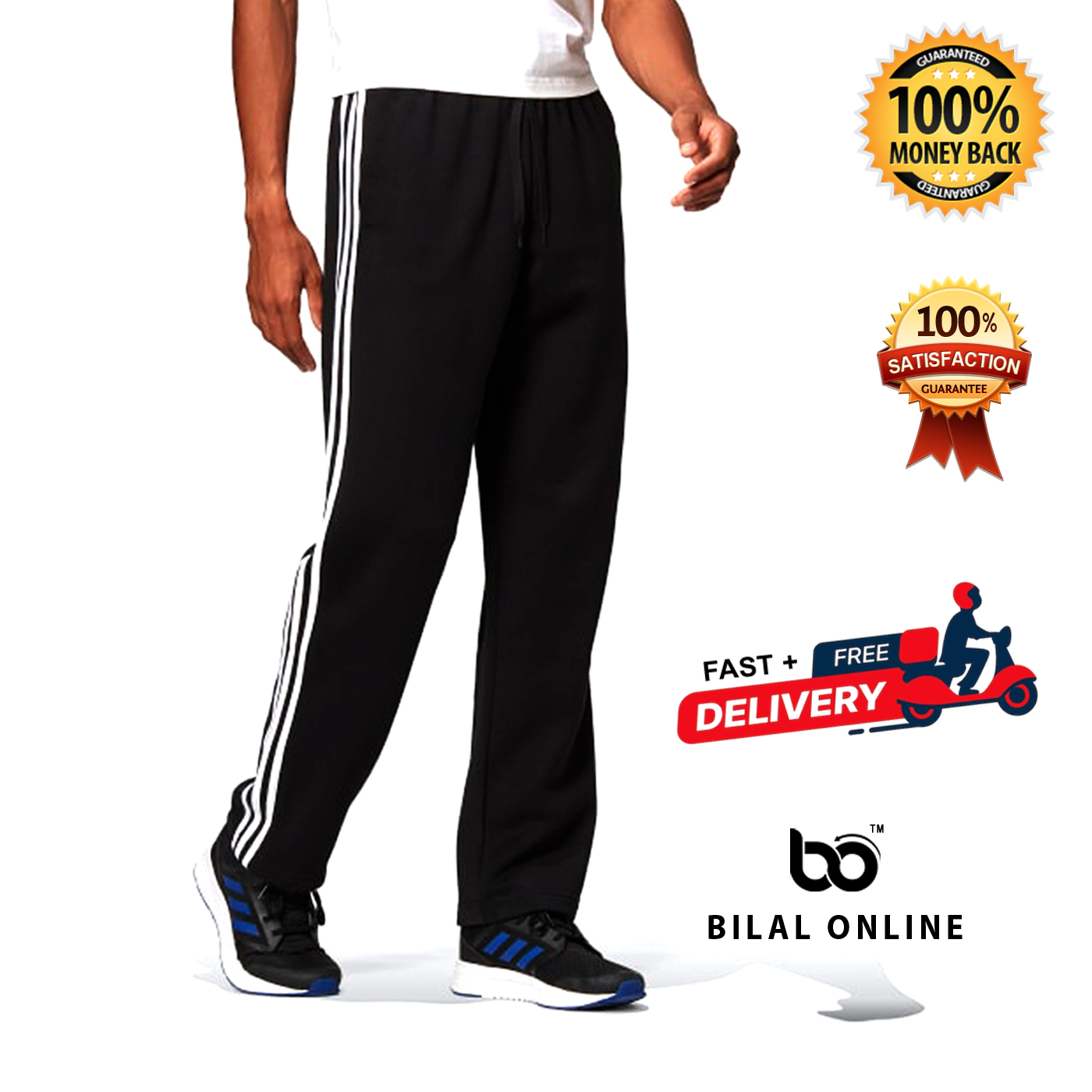 Elevate Your Comfort with Stylish Track Pants, Dry Fit Trouser with Pockets, Oversized Trousers for Men (Upto 46 Waist) Night Casual Men's Sleepwear Pajama for Men, Trendy Premium Quality and Wash and Wear Black Trousers
