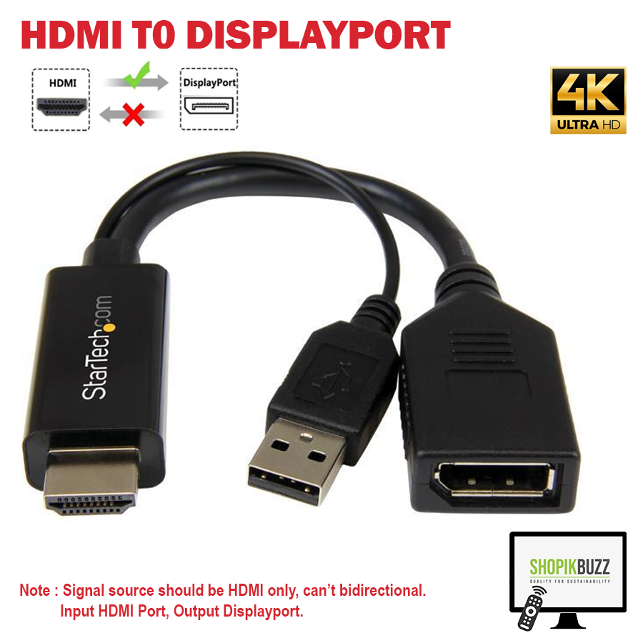 HDMI to DP HDMI to DisplayPort Converter Adapter Cable with USB Power 4K Shopikbuzz Daraz.pk