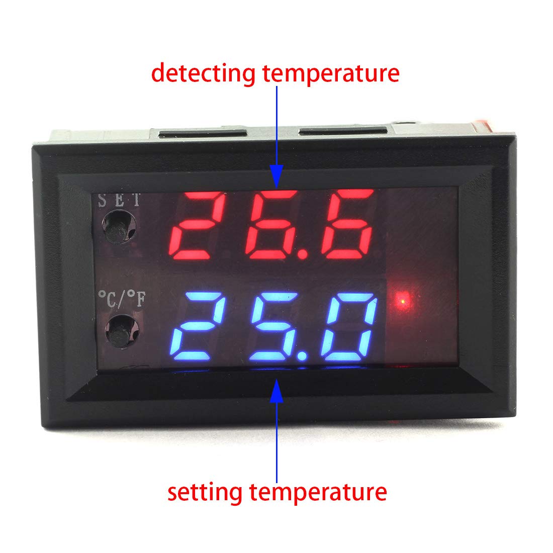 W1209WK (W2809) Temperature Controller -50 to 110 Celsius DC 12V Programmable Heating/Cooling Thermostat Control Switch Module NTC Waterproof Sensor Probe Dual Color LED Display Monitor For Incubator , Fish Tank Water Aquarium Temperature w1209 wk