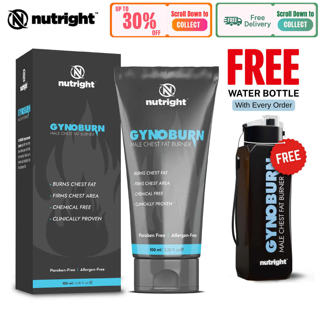 Nutright Original | Gynoburn Cream for Men – Reduces Chest Fat | Burns Men's Chest Fast | Clinically Proven Safe & Effective | 100% Original | 100ml