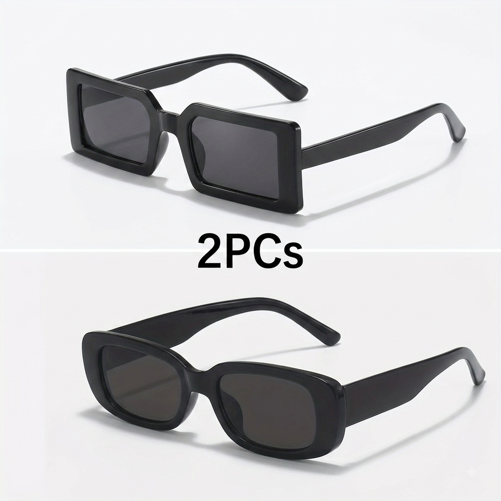 Bestwear.pk Premium Look Rectangular Retro Fashion Sunglasses For Men & Women - Unisex Square Frame Vintage Eyewear Sun Glasses for Boys & Ladies - Trendy Top Notch Gift Shades for Girls
