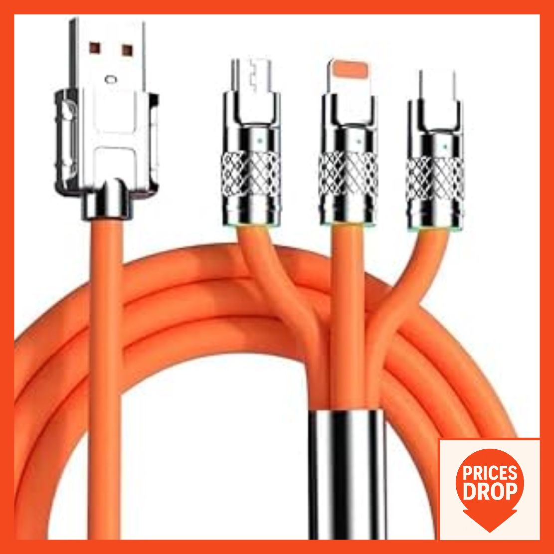 4.5🔌 3 in 1 & 4 in 1 Charging Cable | Multi USB Charging Wire for Android Type-C Devices | Fast Stable Charging Cable for Mobile Power Bank & Gadgets | Prices Drop Store price in Pakistan