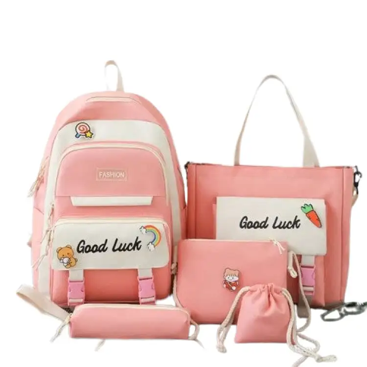5 Pcs Stylish College Bags For Girls